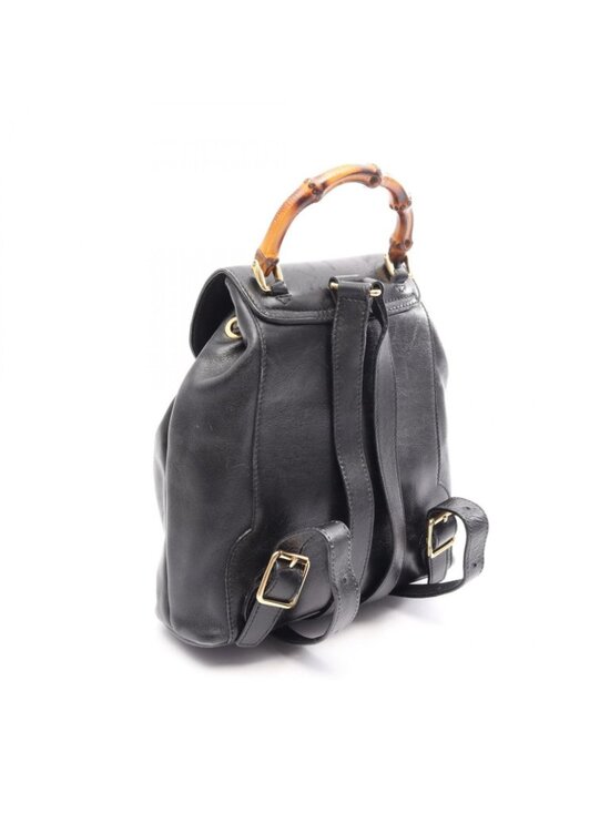 Gucci Backpack Bamboo 003 Black Leather Small main image 9